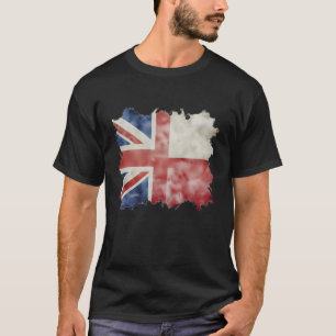 Half British and Polish UK Poland Roots Union Jack T-Shirt