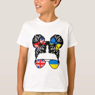 Half British Half Ukrainian Girl British Kids Heri T-Shirt