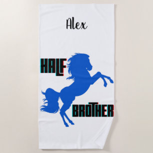 Half Brother Horse Rearing Beach Towel