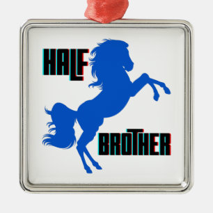 Half Brother Horse Rearing Metal Tree Decoration