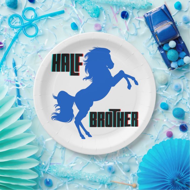 Half Brother Horse Rearing Paper Plate (Party)