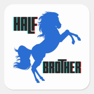 Half Brother Horse Rearing Square Sticker