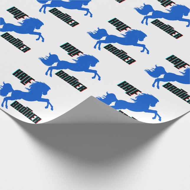 Half Brother Horse Rearing Wrapping Paper (Corner)