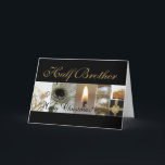 Half Brother Merry Christmas card<br><div class="desc">Christmas 'Tis the season to party and celebrate: Merry Christmas! Surprise your nearest and dearest, your friends, co-workers, neighbours or even your boss with a special card. Many different designs available: from a modern collage photography card, mixing ornaments and winter landscapes, a classic vintage christmas theme or a more modern...</div>