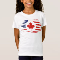 Half Canadian American: Canada USA Maple Leaf Flag