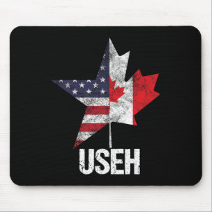 Half Canadian American Useh Canada Usa Flag United Mouse Mat