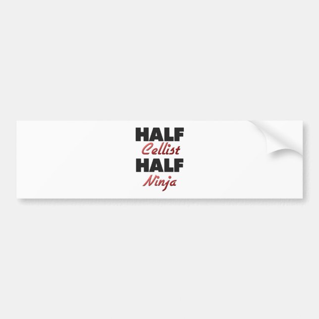 Half Cellist Half Ninja Bumper Sticker (Front)