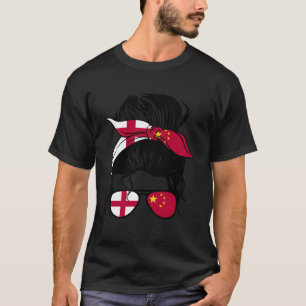 Half Chinese Half English Mix England And China Ro T-Shirt