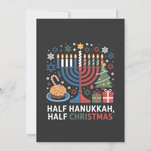 Half Christmas Half Hanukkah Christmukkah Funny  Invitation (Front)