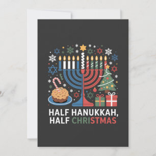 Half Christmas Half Hanukkah Christmukkah Funny  Invitation