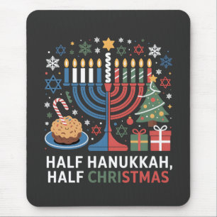 Half Christmas Half Hanukkah Christmukkah Funny  Mouse Mat
