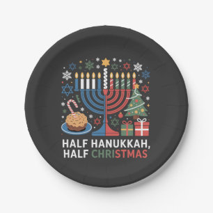 Half Christmas Half Hanukkah Christmukkah Funny Paper Plate