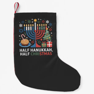 Half Christmas Half Hanukkah Christmukkah Funny  Small Christmas Stocking