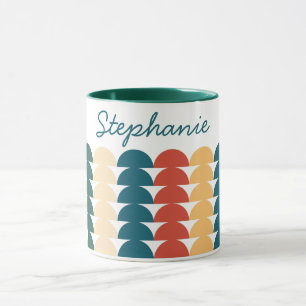 Half Circle Geometric Shape Pattern Name Mug