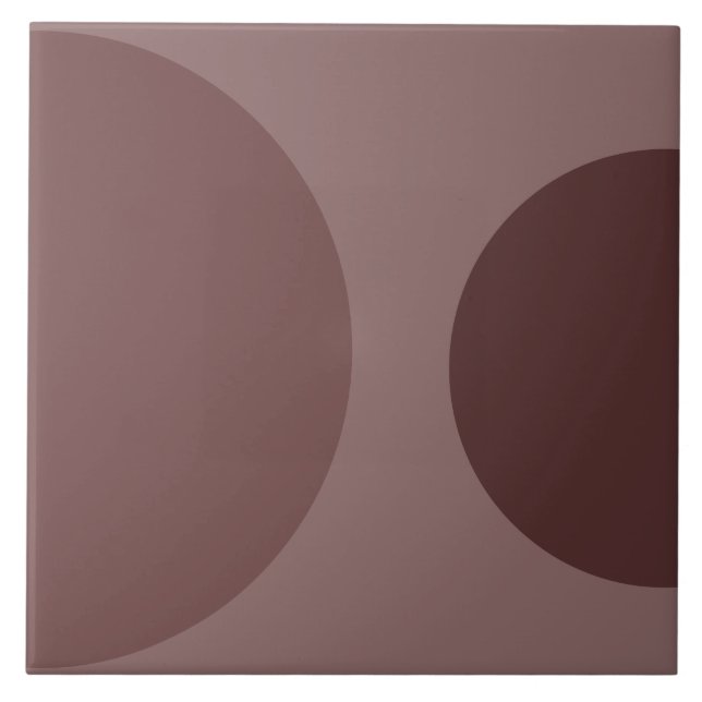 Half Circle Pattern Modern Burgundy Geometric Tile (Front)