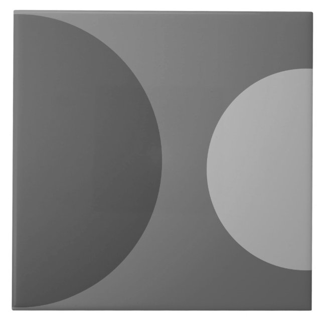 Half Circle Pattern Modern Dark Grey Geometric Tile (Front)