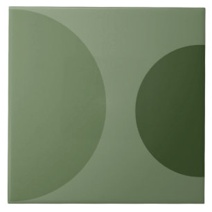 Half Circle Pattern Modern Sage Green Geometric Tile