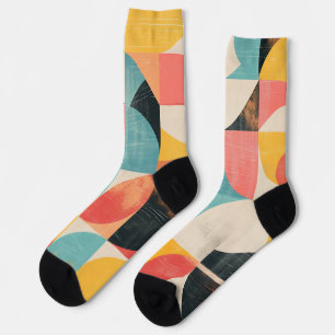 Half circle shapes with textures socks