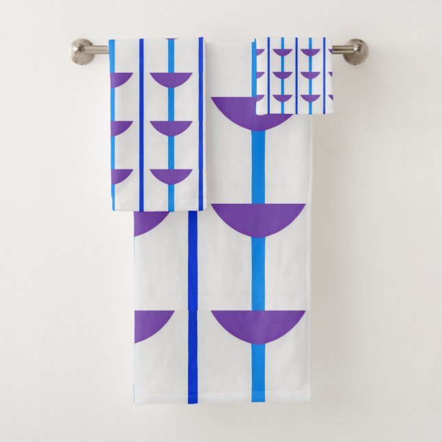 Half circles and stripes bath towel set (Insitu)