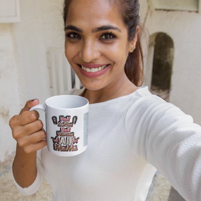 ☕️Half Coffee, 💕Half Human, All Mama🍎 Coffee Mug (Creator Uploaded)