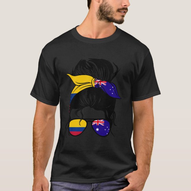 Half Colombian Half Australian Mix Colombia And Au T-Shirt (Front)