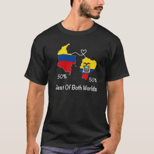 Half Colombian Half ecuadorian Flag Map Ecuador Co T-Shirt