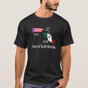 Half Colombian Half Mexican Flag Map Love Mexico C T-Shirt