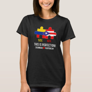 Half Colombian Half Puerto Rican Flag Map Boricua T-Shirt