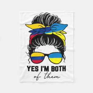 Half Colombian Half Ukrainian Girl Colombia Ukrain Fleece Blanket