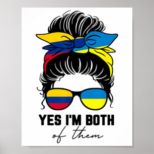 Half Colombian Half Ukrainian Girl Colombia Ukrain Poster