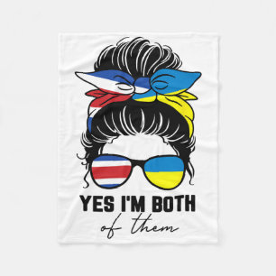 Half Costa Rican Half Ukrainian Girl Costa Rica Uk Fleece Blanket
