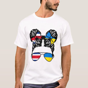 Half Costa Rican Half Ukrainian Girl Patriotic Her T-Shirt