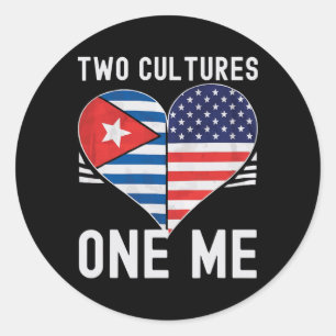 Half Cuban Half American Usa Flag Cuba America Classic Round Sticker