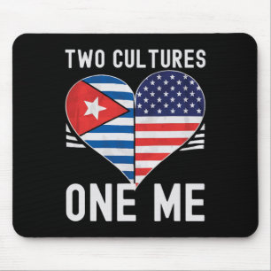 Half Cuban Half American Usa Flag Cuba America Mouse Mat