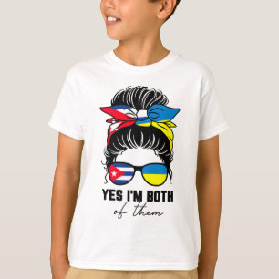 Half Cun Half Ukrainian Girl Cu Ukraine Flag T-Shirt