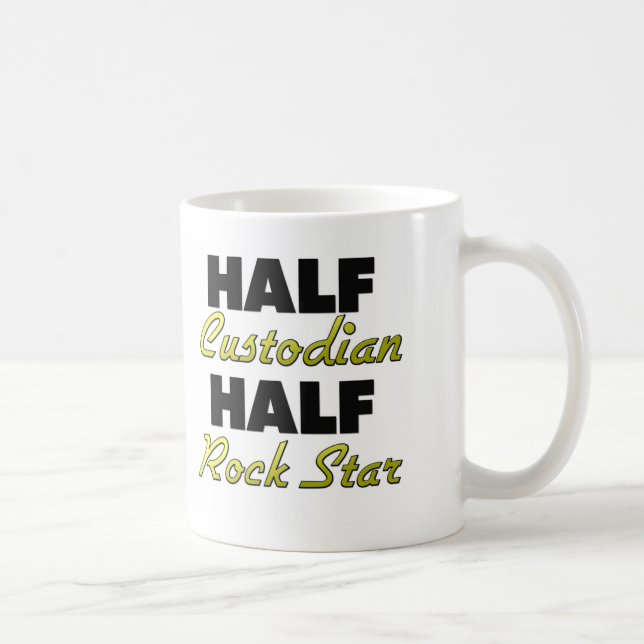 Half Custodian Half Rock Star Coffee Mug (Right)