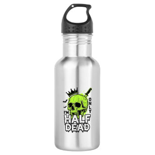 Half Dead Skull Halloween Vintage Engraving Shirt  532 Ml Water Bottle