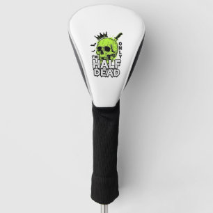Half Dead Skull Halloween Vintage Engraving Shirt  Golf Head Cover