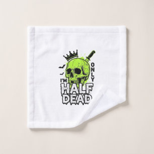 Half Dead Skull Halloween Vintage Engraving Shirt Wash Cloth