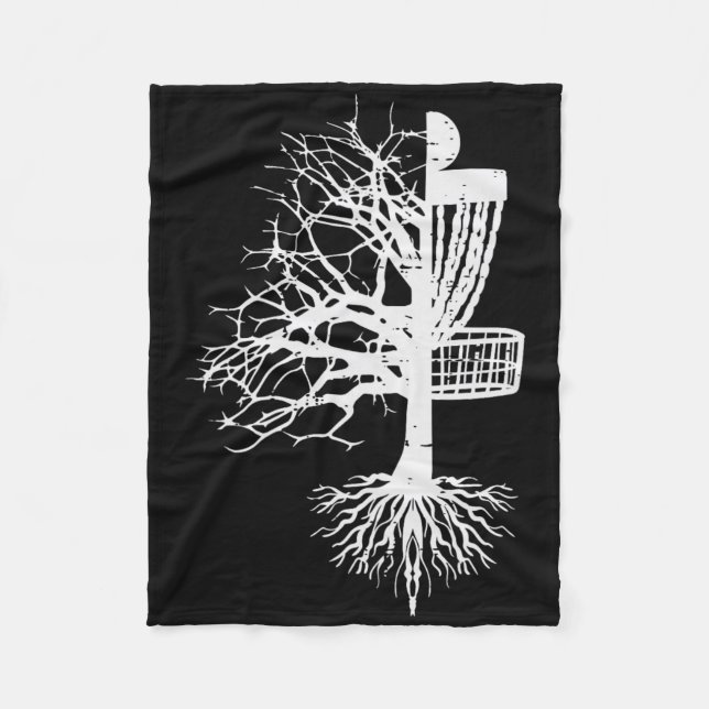 Half Disc Golf Sket Tree Funny Frisbee Frolf Men W Fleece Blanket (Front)