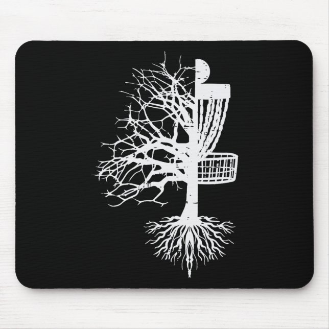 Half Disc Golf Sket Tree Funny Frisbee Frolf Men W Mouse Mat (Front)