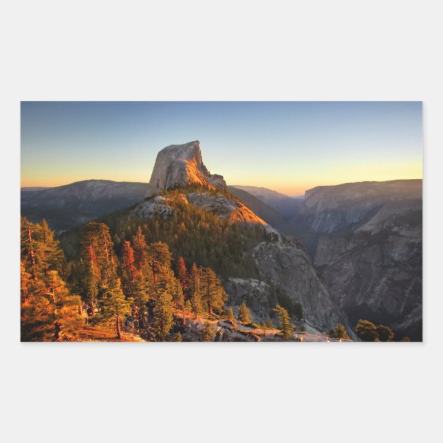 Half Dome at Sunset Detail - Yosemite Rectangular Sticker (Front)