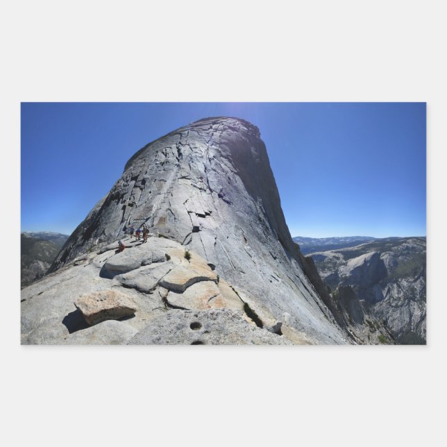 Half Dome from the Base of the Cables - Yosemite Rectangular Sticker (Front)