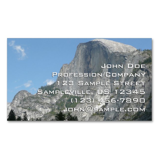 Half Dome from the Side in Yosemite National Park Magnetic Business Card (Front)