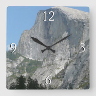 Half Dome from the Side in Yosemite National Park Square Wall Clock