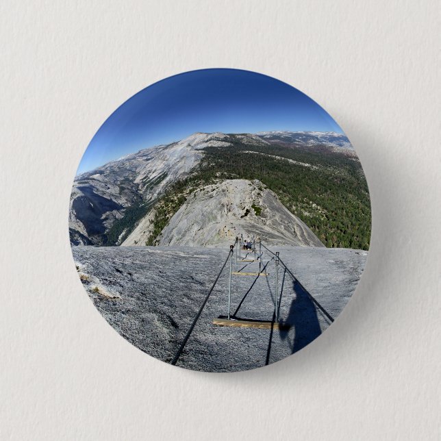 Half Dome Looking Down from the Cables - Yosemite 6 Cm Round Badge (Front)