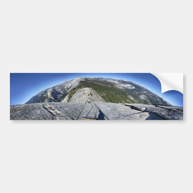Half Dome Looking Down from the Cables - Yosemite Bumper Sticker (Front)