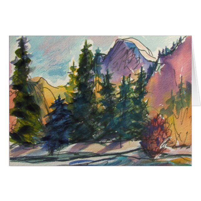 Half Dome Morning in Watercolr (Front Horizontal)