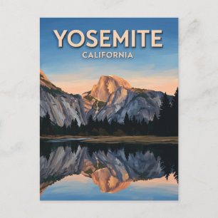Half Dome Reflection at Sunset Yosemite California Postcard