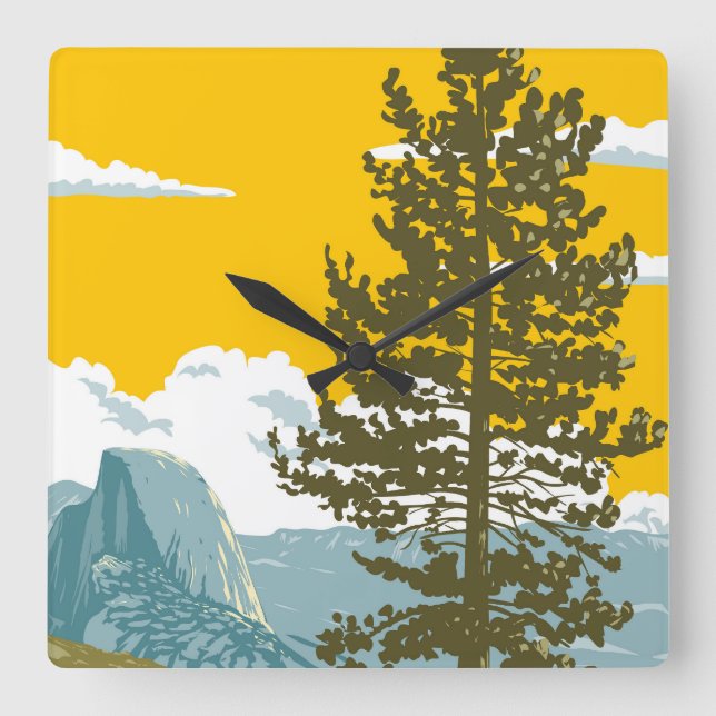  Half Dome  Square Wall Clock (Front)
